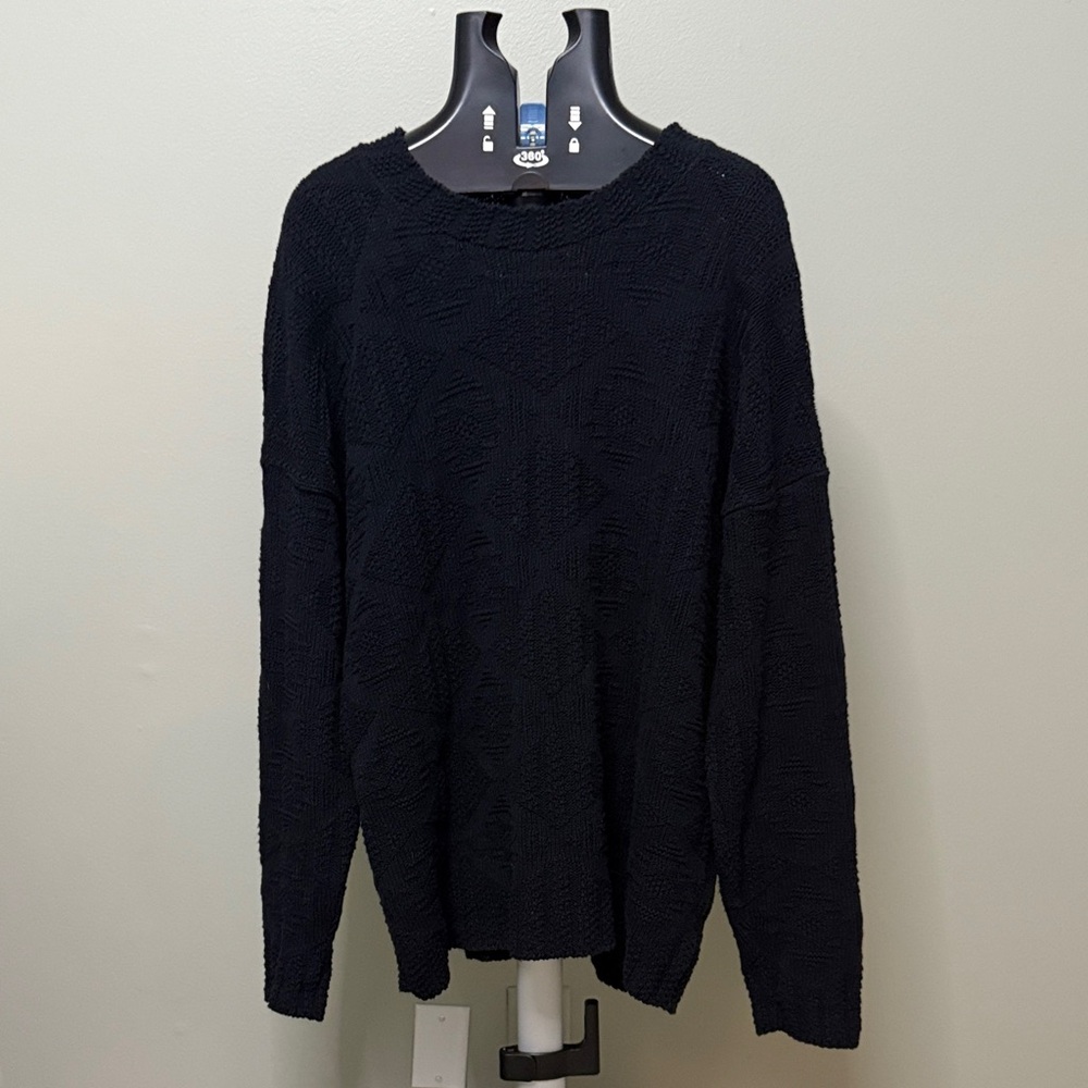 Men's Navy Blue Cable knit Sweater